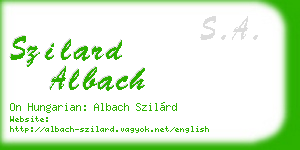 szilard albach business card